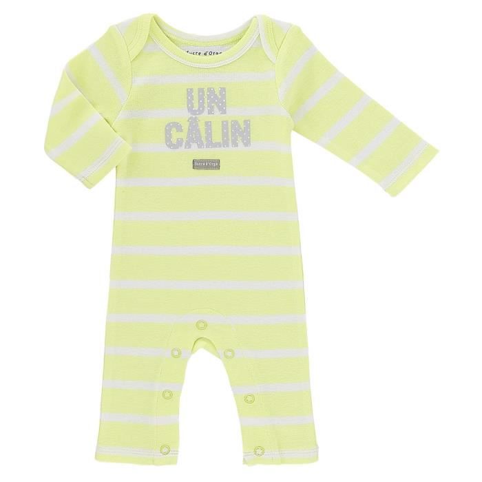 Body bébé Mixte SUCRE D'ORGE - combinaison manches et jambes longues Rayé  Jaune - Cdiscount Puériculture & Eveil bébé