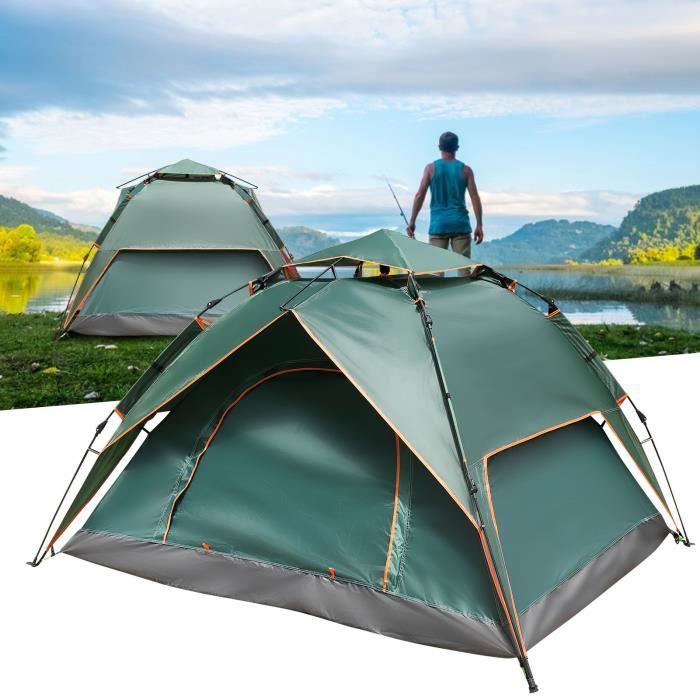 Tente pop - up imperméable à double couche tente automatique portable pour camping - SURENHAP - 3-4 adultes - 220x200x140cm