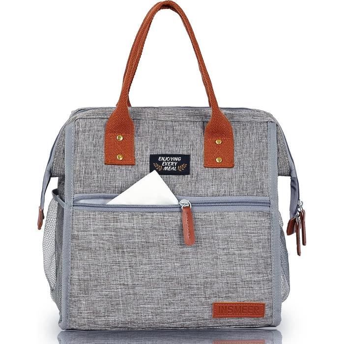 Sac Isotherme Repas Femme 10 L Lunch Bag Glaciere Souple Isotherme Pour  Bureau Travail Pique-Nique Livraison Gris, 27x13.5x26cm - Cdiscount Maison