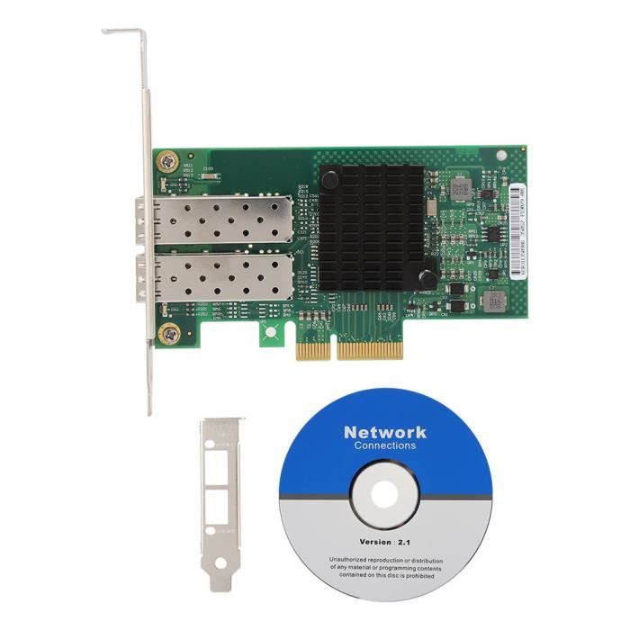 HURRISE Carte réseau double port Gigabit PCI-E pour serveur 82576-T2