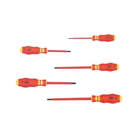 Jeu De 5 Tournevis VDE Intratec - Cruciformes Et à Fente - Sécurité électrique