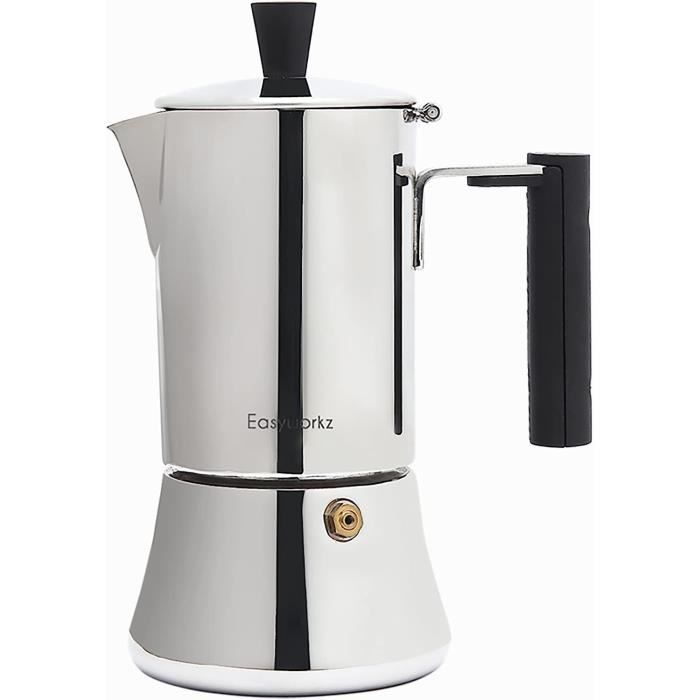 Cafetière Italienne 6 Tasses – 300ml, Acier Inoxydable, Compatible Tous Feux (induction)
