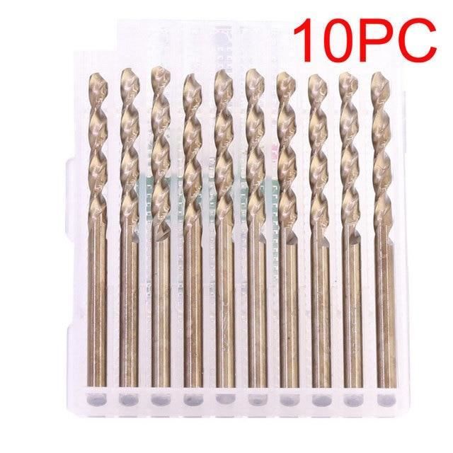 Mèches Perceuse M35 Cobalt 5% - Diamètre 3.3mm, Longueur 68mm, Pointe 135°, Pour Acier Inoxydable Et Métaux Durs, Lot De 12 - 12