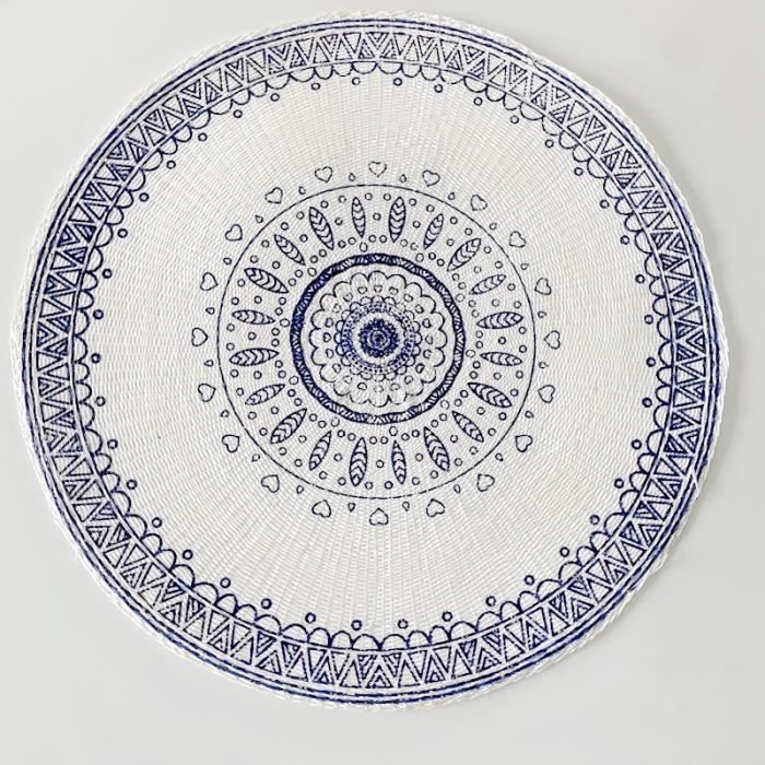 CXINLky Diamond Art Painting Set De Table D'isolation Thermique, Set De Table Rond Avec étagère De Rangement Pour Salle à Manger, Terrasse, Fleur De Table