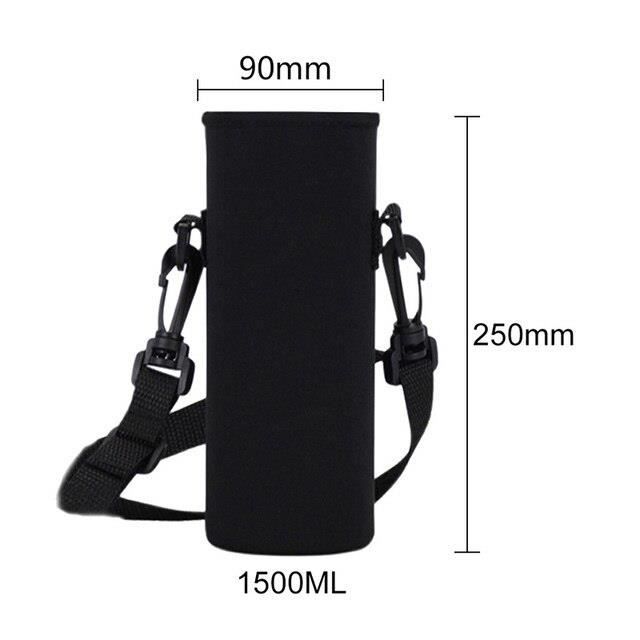 Housse Isotherme Néoprène Pour Gourde Jusqu'à 1,5L - Sangle Réglable, Protection Anti-choc - Randonnée, Sport