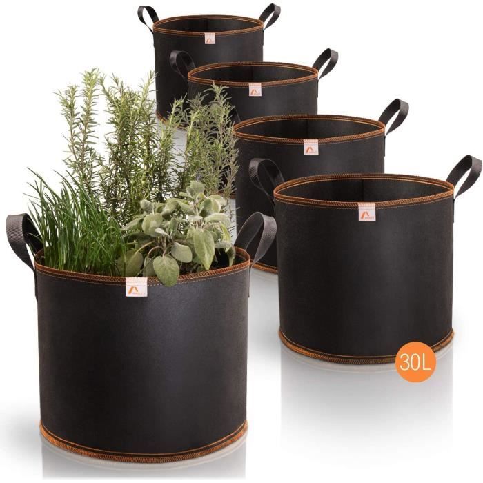 Sacs Culture Légumes 30 Pièces - Tissu Respirant 28L Avec Poignées