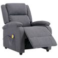 STAR®8823 Chaise de relax de luxe BEST Fauteuil inclinable électrique de massage Gris foncé Tissu ,taille:71 x 92 x 96 cm-1
