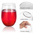Verre à eau,4 pièces incassable en plastique verre à vin incassable PCTG réutilisable Transparent jus de fruits bière verres tasses-1