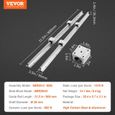2PCS Rail de Guidage Linéaire SBR20 800 mm - VEVOR - 4PCS Bloc de Roulement SBR20UU-1