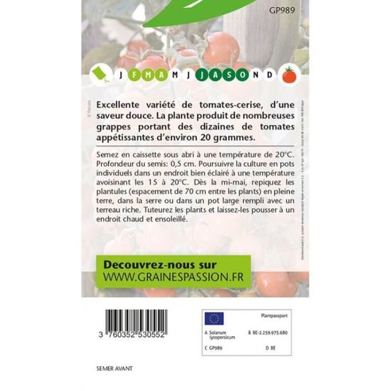 sachet de graines Tomate Crokini Graines passion