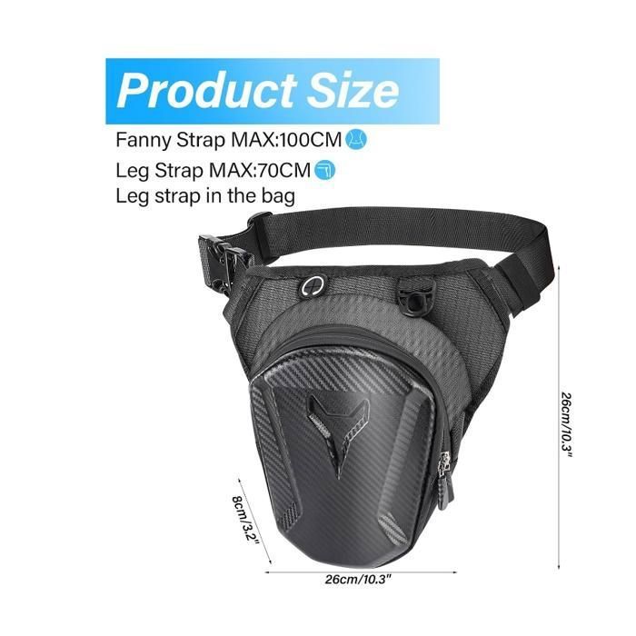Sacoche Jambe Moto Imperméable – Sac Cuisse Multifonction Oxford EVA Pour Homme & Femme Randonnée, Moto, Vélo, Camping