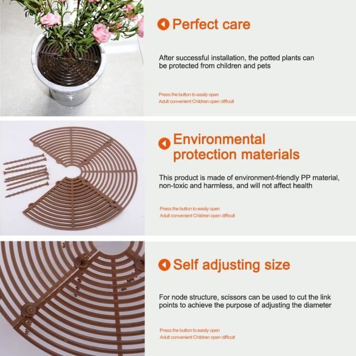 Lot 2 Grilles Protection Pots De Fleurs 30 Cm – Anti-Chat & Anti-Chien, Cache-Pot Décoratif Pour Intérieur & Extérieur !