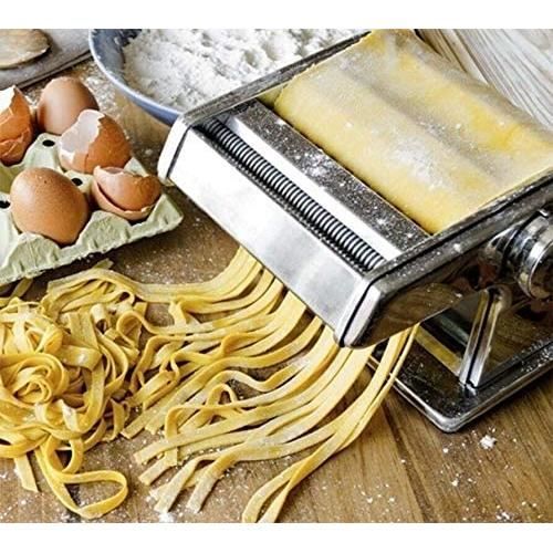 MUPAI Laminoir à Pâte Manuel En Acier Inoxydable - Machine à Pâtes 6 Épaisseurs Réglables Pour Tagliatelle, Spaghettis, Lasagnes Et Ravioles