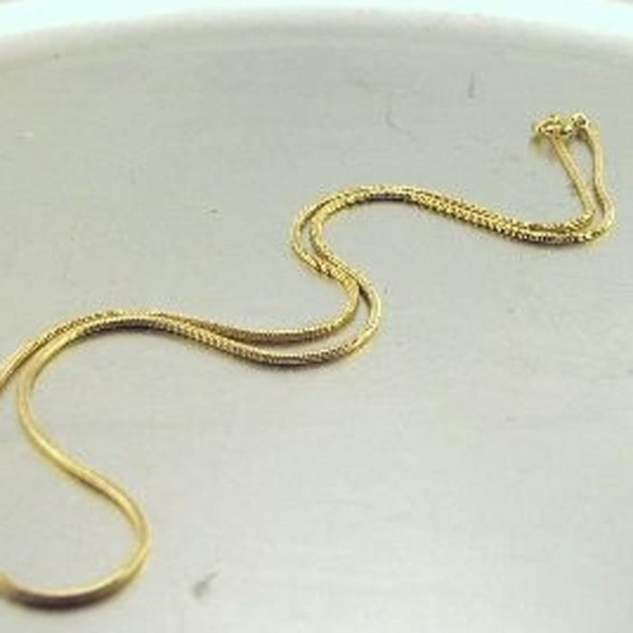 Collier Femme Chaîne Serpent Plaqué Or 18 Carats - Imperméable - Longueur 42+5 Cm - Neuf Avec étiquettes