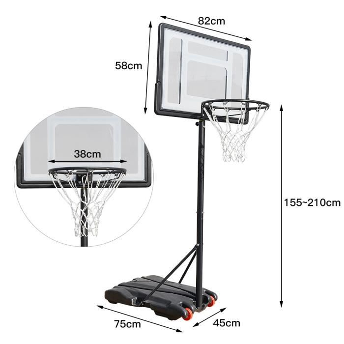 Support de basket-ball - vidaXL - Hauteur réglable 90/121 cm - Inclus ballon et pompe - Couleur bleu - Sport Support de basket-ball - vidaXL - Hauteur réglable 90/121 cm - Inclus ballon et pompe - Couleur bleu - Sport