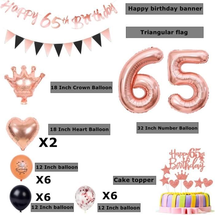 Diadème et couronnes pour 65e anniversaire pour filles, diadème de reine d' anniversaire, diadème de princesse en or rose, serre-têtes avec peignes pour mariage, bal, fête de mariage, Noël
