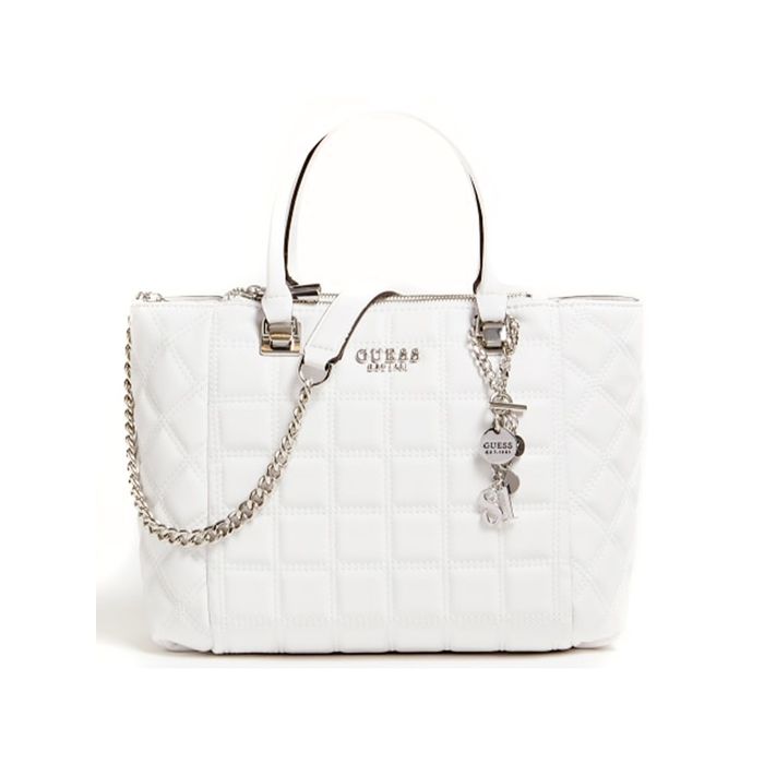 GUESS Kamina Status Satchel White 116798 Achat Vente GUESS