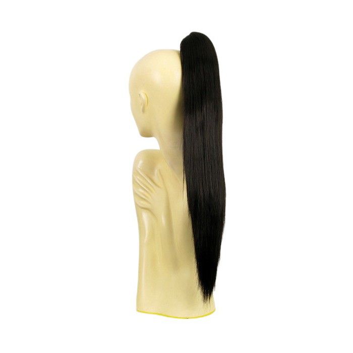 Postiche Queue De Cheval Ondulée 65 Cm - Blond Châtain Mèchée Synthétique