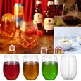 Verre à eau,4 pièces incassable en plastique verre à vin incassable PCTG réutilisable Transparent jus de fruits bière verres tasses-2