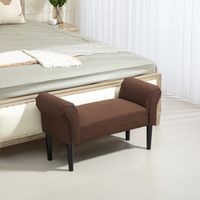 Banc De Lit Rembourré HOMCOM 102x36x51 Cm - Tissu Voile Bleu - Charge Max 130 Kg - Pour Chambre, Entrée - 7