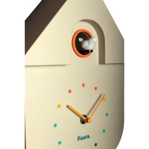 Guzzini Horloge Coucou QQ – Pendule Murale Design Moderne Avec Oiseau – 24,8 × 12 × 39 Cm – Fabriquée En Italie