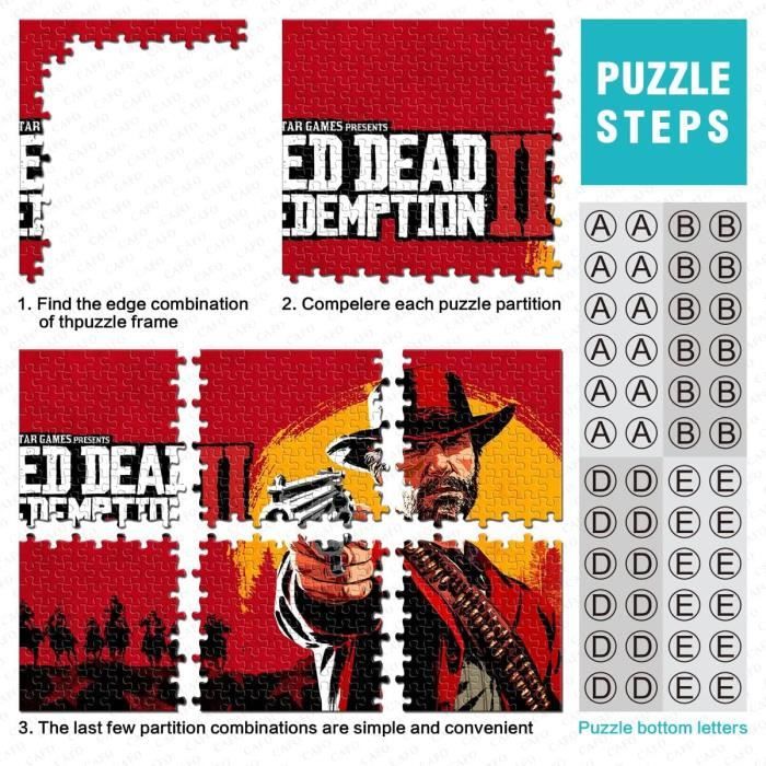 Puzzled Morgan Puzzle 1000 Pièces Redemption Arthur Morgan Puzzles Adultes Enfants ...