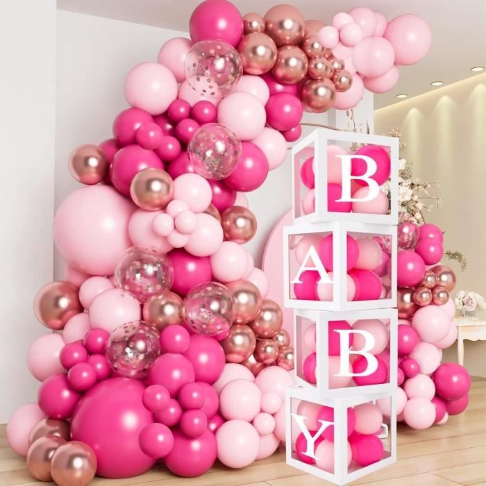 Kit décoration baby shower fille rose 49 pièces - Vegaooparty