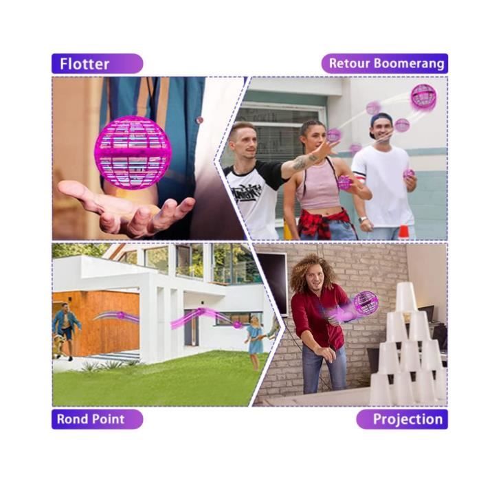 Jouet Volant Qui Porte la Magie dans la réalité Magic Flying Orb Ball Spinner Mini Drones Flying Boomerang Toy 360 ° Rotating LED - Sport