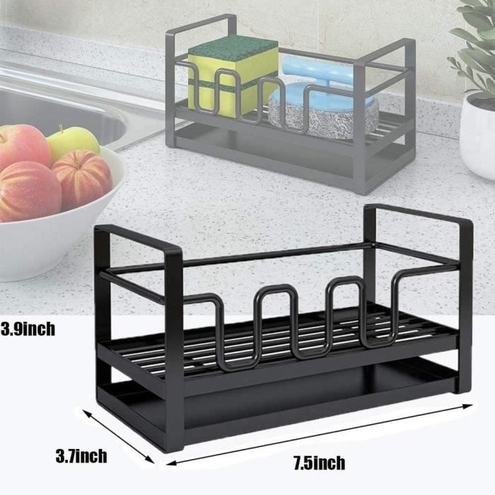 Support éponge Acier Inoxydable Porte-éponge Pour évier En Acier Inoxydable - Support Auto-adhésif, Sans Perçage, Pour égouttage Et Rangement Cuisine Porte éponge Extérieure