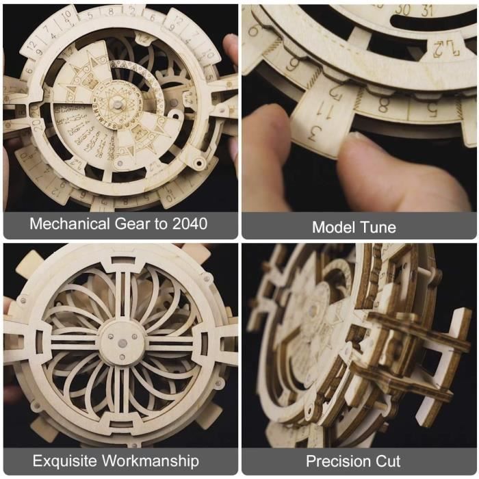 Robotime Calendrier Perpétuel Mécanique 3D – Maquette En Bois à Construire, Découpe Laser, 52 Pièces, Cadeau STEM Adulte Et Enfant