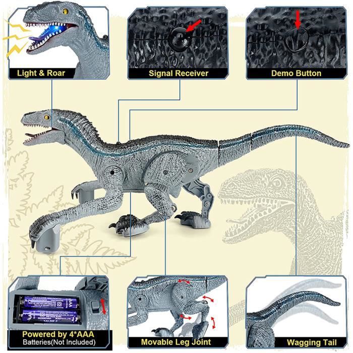 Dinosaure Télécommandé Smalody – T-Rex Avec Marche, Rugissement, Fumée LED – Pistolet à Eau Inclus – Dès 3 Ans