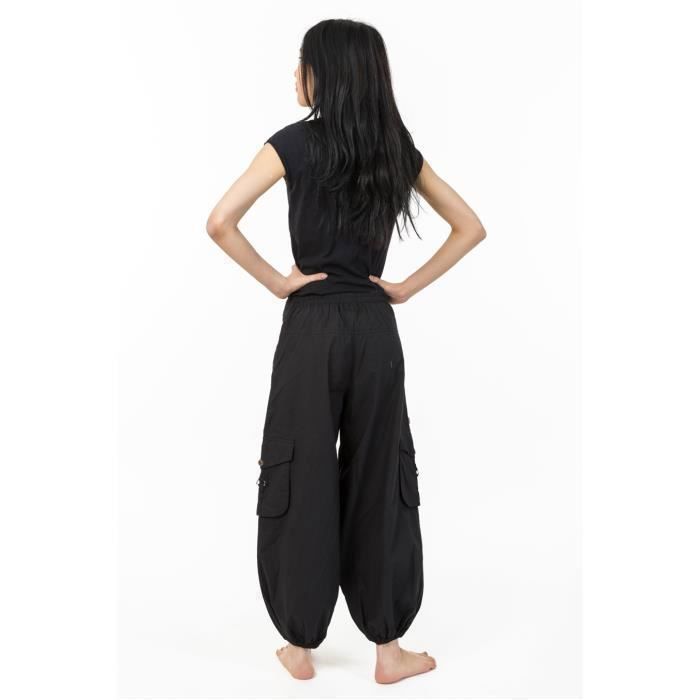 Fantazia Pantalon bouffant femme Pantalon bouffant aladin baggy baroudeuse noir uni Suwal Noir Cdiscount Pret a Porter