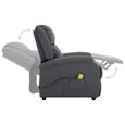 STAR®8823 Chaise de relax de luxe BEST Fauteuil inclinable électrique de massage Gris foncé Tissu ,taille:71 x 92 x 96 cm-3