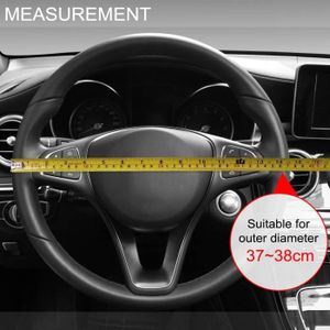 Housse De Volant Universelle 38cm - Noir Avec Coutures Rouge & Bleu - Compatible Audi A3 A5 A7 A8 - NEUVE