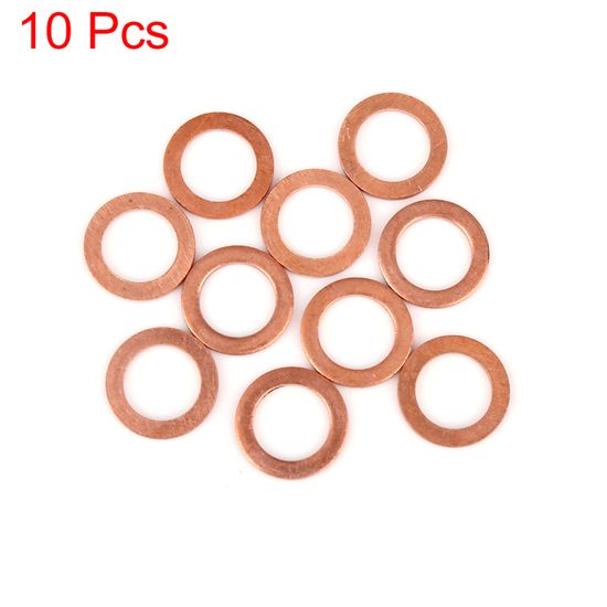 Lot De 10 Bagues Plates/rondelles D'étanchéité En Cuivre - Dimensions 18x10x2 Mm - Marque Uxcell, Neuf