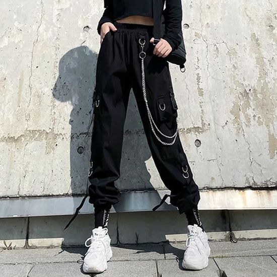 Jogging noir taille haute femme sale