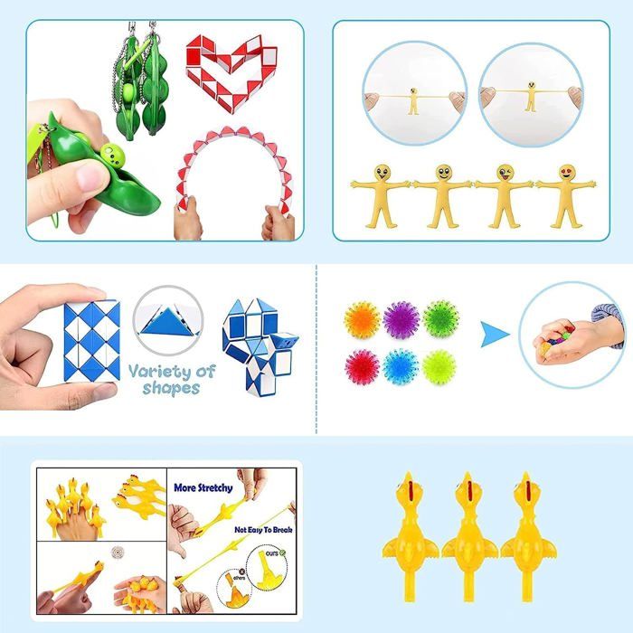 Lot De 3 Jouets Sensoriels à Picots - Fidget Toys Anti-stress Pour TDAH, Adultes Et Enfants