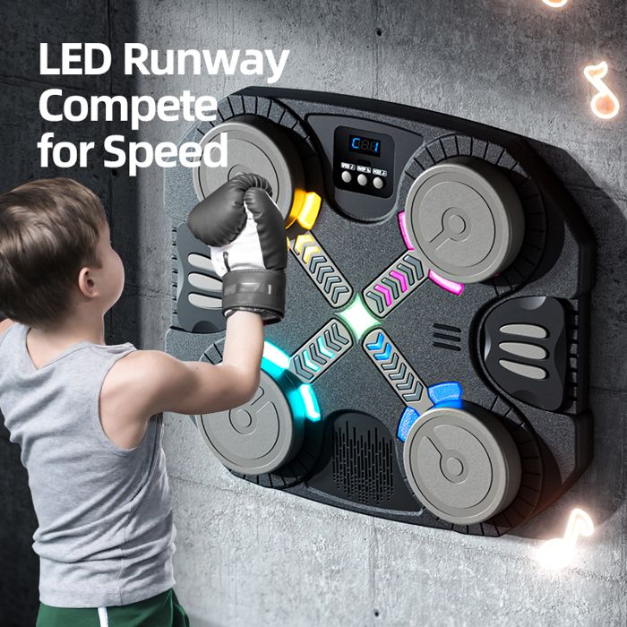 Machine de Boxe de Musique pour Enfants, Boxe Mural Musique Bluetooth Rechargeable à Montage