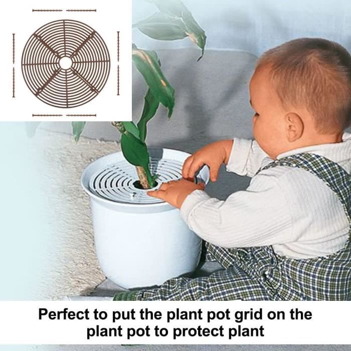 Lot 2 Grilles Protection Pots De Fleurs 30 Cm – Cache-Pot Anti-Chat Anti-Chien, Maille Solide Marron & Noir