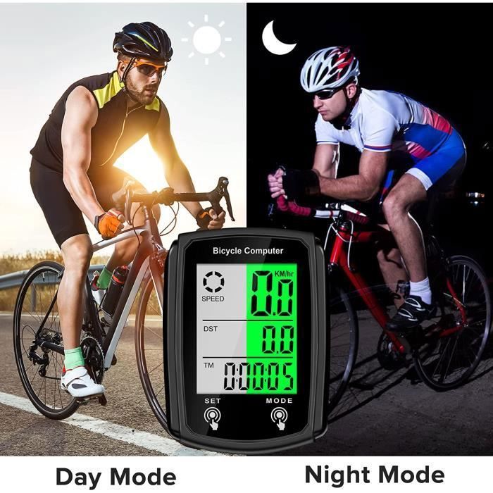 Compteur de Vitesse Odometre de velo sans Fil Compteur de velo avec 19 Fonctions Affichage LCD etanche pour velo de route VTT Cdiscount Sport