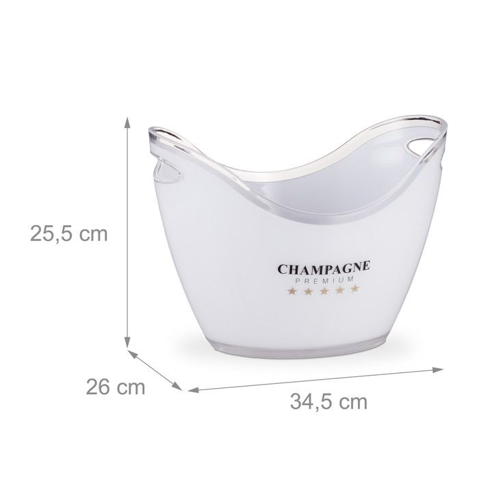 Shiawase Lot 2 Seaux à Glace 6L – Grand Seau à Champagne Transparent Avec 2 Cuillères, Idéal Vin, Bière, Bouteilles, Fêtes Et Bar
