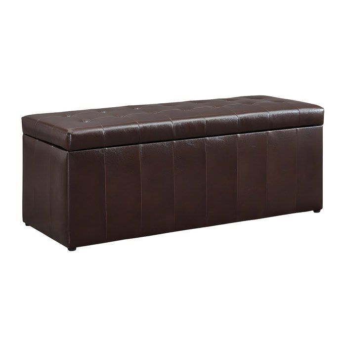 BRIAN & DANY Coffre de rangement en similicuir avec housse - Coffre de rangement pour jouets - 80 x 40 x 40 cm - Marron
