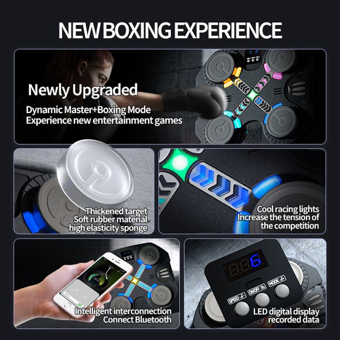 SWBSLL Machine de Boxe Musicale, LED Boxe Mural Musique avec Gants de Boxe, Mode Bluetooth, 9 Modes de 9 Vitesse, Mode de Comptage, Music Boxing Machine pour Adultes et Enfants SWBSLL Machine de Boxe Musicale, LED Boxe Mural Musique avec Gants de Boxe, Mode Bluetooth, 9 Modes de 9 Vitesse, Mode de Comptage, Music Boxing Machine pour Adultes et Enfants