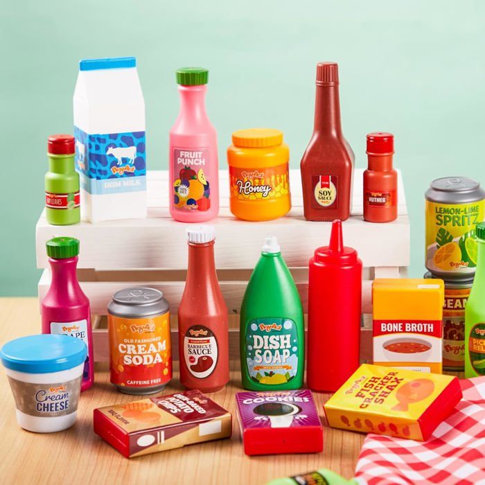 Lot Joyin De 30 Jouets Alimentaires En Plastique – Épicerie Factice Avec Boîtes Et Bouteilles – Jeu De Rôle Cuisine – Dès 3 Ans