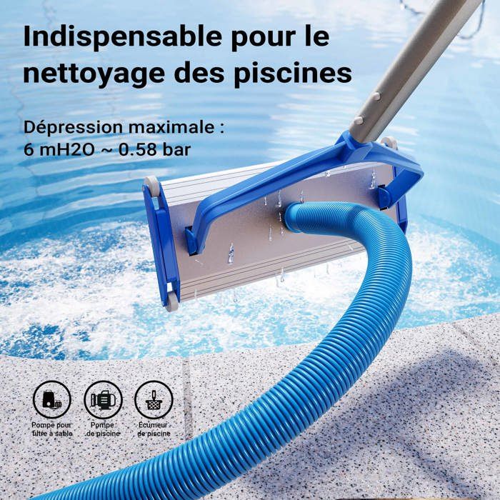 Wiltec Tuyau piscine bleu – 30 m de long, 32 mm – Tuyau solaire