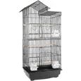(46 * 35.5 * 99cm) Cage à perroquet à cage à oiseaux portable avec conception de toit-0