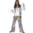 Déguisement hippie homme groovy - SMIFFY'S - Noir - Enfant - Multicolore-0
