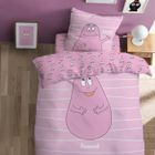 OMYDREAM Parure de lit Barbapapa Pink - 100% coton - Housse de couette 140x200cm et taie d'oreiller 63x63cm