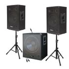 IBIZA SOUND PACK SONO 2000W CUBE1512 + 2 PIEDS ENCEINTES + CABLES PC, ENCEINTES PA SONO DJ LED LIGHT BAR CLUB SPORT FITNESS SOIREE DANSANTE mix