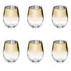 SECRET DE GOURMET Lot de 6 Verres à Eau "Arya" 54cl Or
